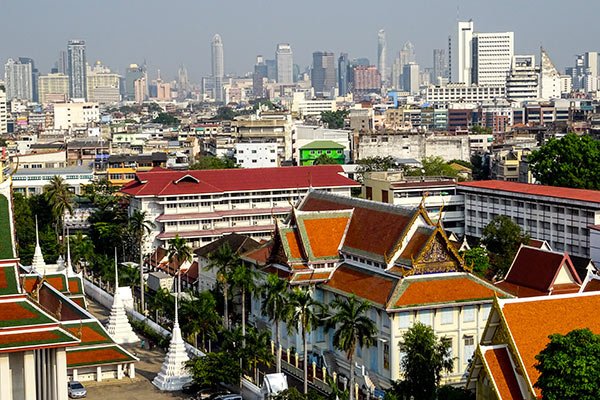 Wat Saket Golden Mount Vista Panoramica Bangkok