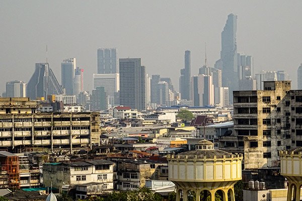 Wat Saket Golden Mount Vista Panoramica Bangkok