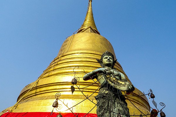 Wat Saket Golden Mount Vista Panoramica Bangkok