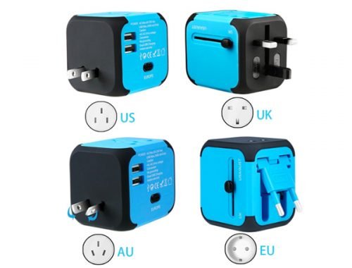 Adattatore da viaggio universale, spina elettrica da 65 W, 2 USB + 3 Type-C, ricarica rapida, nero, caricabatterie internazionale, per Regno Unito, St | Leroy Merlin